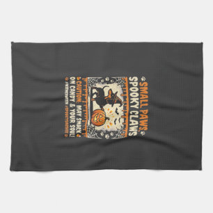 Halloween Dachshund Spooky Warning Tea Towel