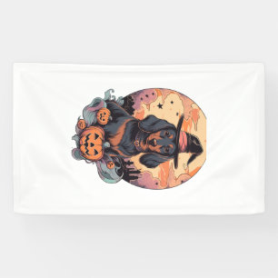 Halloween Dachshund Sticker Banner