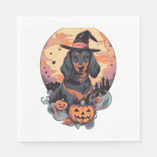 Halloween Dachshund Sticker Napkin