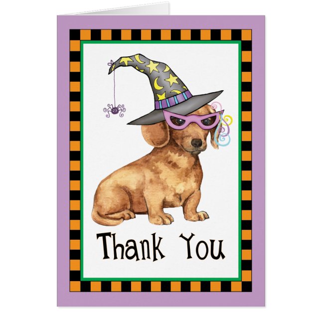 Halloween Dachshund Thank You (Front)