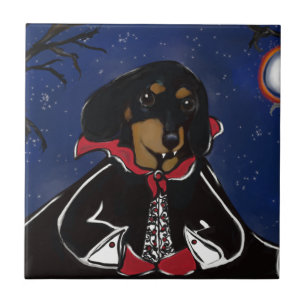 Halloween Dachshund Tile