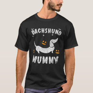 Halloween Dachshund Weenie Sausage Mummy Funny Dog T-Shirt