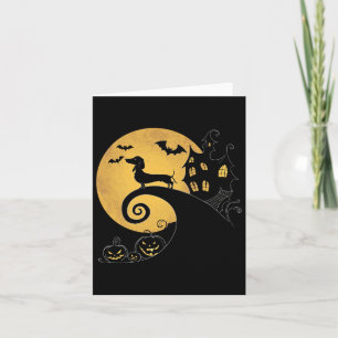 Halloween Dachshund Weenie Wiener Moonshine Sausag Card