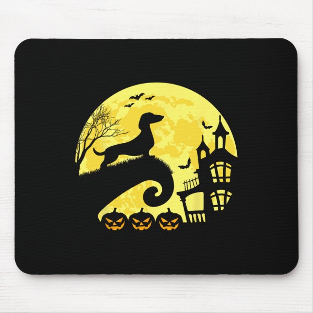 Halloween Dachshund Weenie Wiener Moonshine Sausag Mouse Pad (Front)