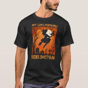 Halloween Dachshund Witch Dog Mum Or Dad Dachshund T-Shirt