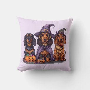 Halloween Dachshund Witch Dogs Cushion