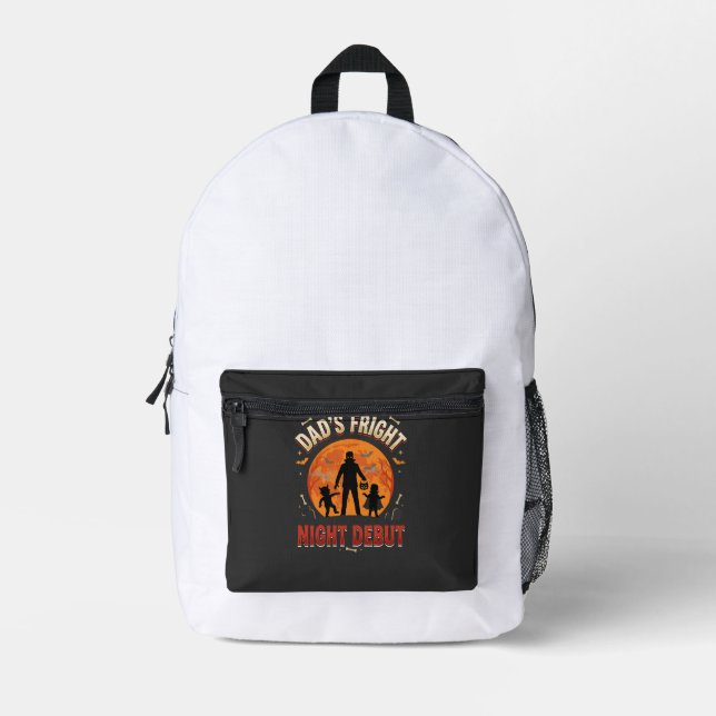 Halloween Dad Fright Night Printed Backpack (Front)