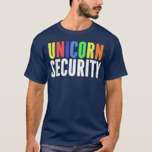 Halloween Dad Mum Adult Costume Unicorn Security  T-Shirt
