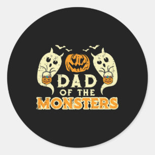 Halloween Dad Of Monsters Funny Family Costume Pap Classic Round Sticker