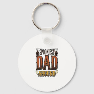 Halloween Dad Shirt Spooky Father Vintage Engravin Key Ring