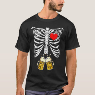 Halloween Dad Skeleton Pregnancy Beer Drinking Xra T-Shirt