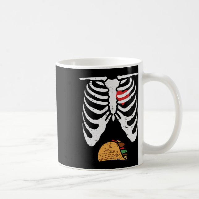 Halloween Dad Skeleton Taco Belly Fun Pregnancy Co Coffee Mug (Right)