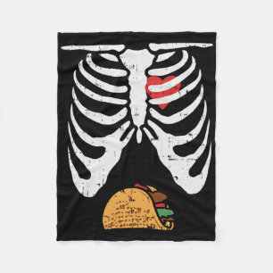 Halloween Dad Skeleton Taco Belly Fun Pregnancy Co Fleece Blanket