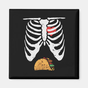 Halloween Dad Skeleton Taco Belly Funny Pregnancy Magnet