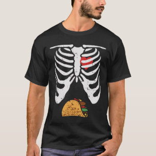 Halloween Dad Skeleton Taco Belly Funny Pregnancy T-Shirt