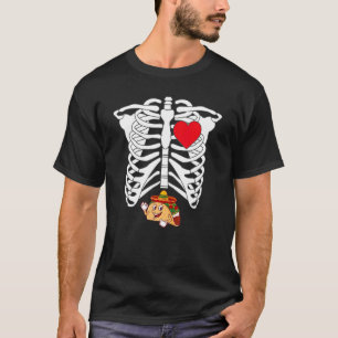 Halloween Dad Skeleton Taco Belly Pregnancy Coupl T-Shirt