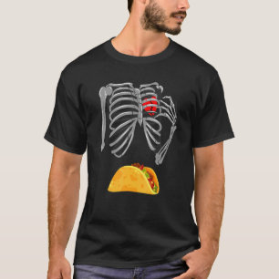 Halloween Dad Skeleton Taco Belly Pregnancy Coupl T-Shirt
