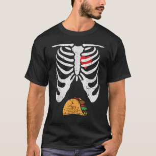 Halloween Dad Skeleton Taco Belly Pregnancy Coupl T-Shirt