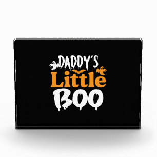 Halloween Daddy Little Boo Birthday Photo Block