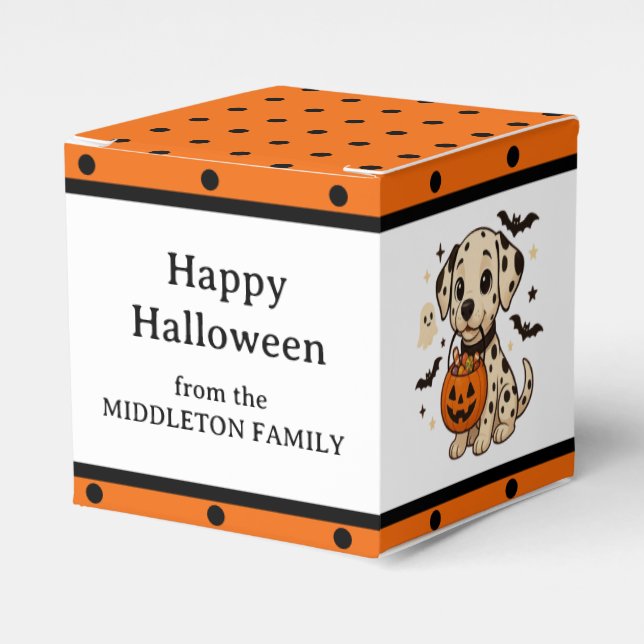 Halloween Dalmatian Dog Trick or Treat Party Favour Box (Front Side)