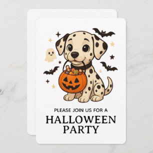 Halloween Dalmatian Dog Trick or Treat Party Invitation
