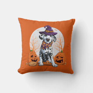 Halloween Dalmatian Throw Pillow