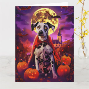 Halloween Dalmatian Vampire Pumpkins Scary Card