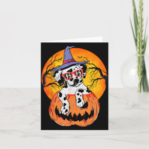 Halloween Dalmatian Witch Pumpkin Dog Lover Gift Card