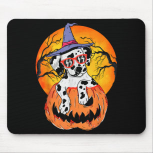 Halloween Dalmatian Witch Pumpkin Dog Lover Gift Mouse Pad