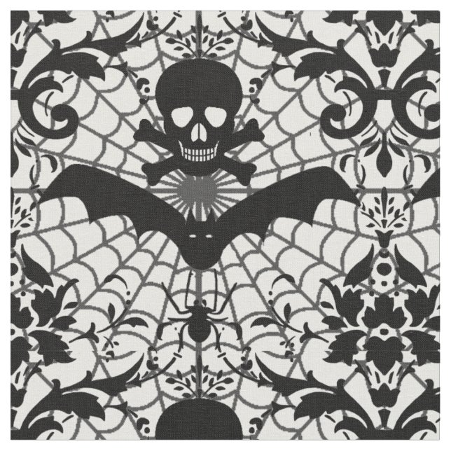 Halloween Damask Fabric (Close Up)