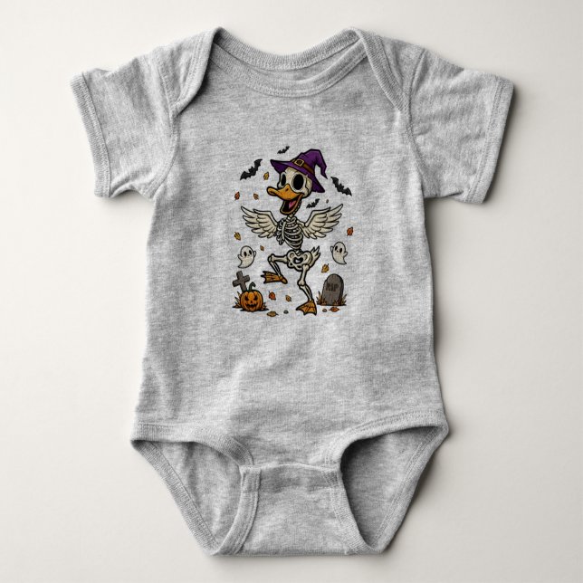 Halloween Dance Duck Baby Bodysuit (Front)