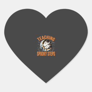 Halloween Dance Teacher Spooky Steps Heart Sticker