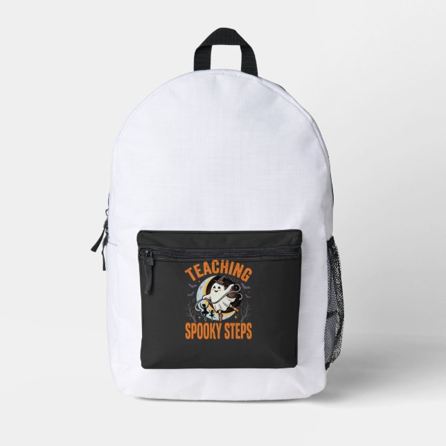 Halloween Dance Teacher Spooky Steps Printed Backpack (Front)