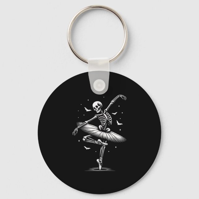 Halloween Dancing Llet Tee Skeleton Llerina  Key Ring (Front)