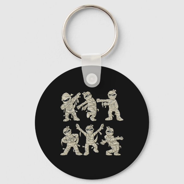 Halloween Dancing Mummy Dance Challenge Boys Girls Key Ring (Front)