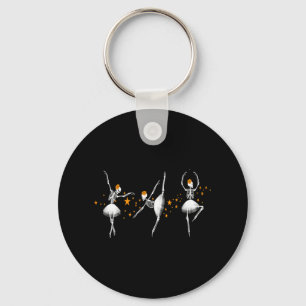Halloween Dancing Skeleton Ballerina Ballet Women Key Ring