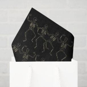 Halloween Dancing Skeleton Pattern Tissue Paper