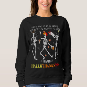 Halloween Dancing Skeletons Spooky Halloween Graph Sweatshirt