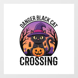Halloween Danger Black Cat Crossing