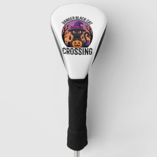 Halloween Danger Black Cat Crossing Golf Head Cover