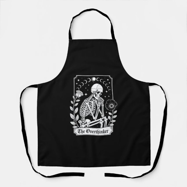 Halloween Dark Gothic Skeleton Overthinker Apron (Front)