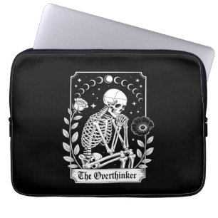 Halloween Dark Gothic Skeleton Overthinker Laptop Sleeve