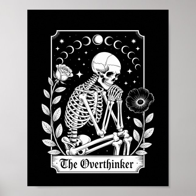 Halloween Dark Gothic Skeleton Overthinker Poster (Front)
