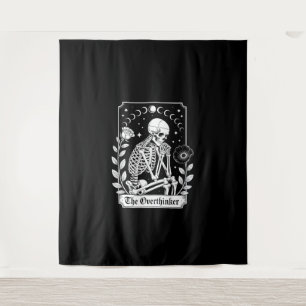 Halloween Dark Gothic Skeleton Overthinker Tapestry
