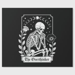 Halloween Dark Gothic Skeleton Overthinker Wrapping Paper