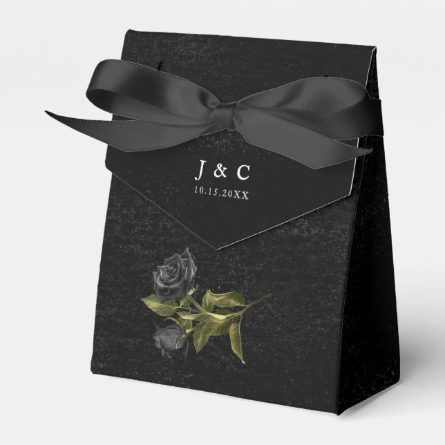Halloween Dark Rose Wedding Favour Box (Front Side)