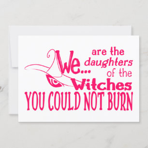 halloween daughters witches could not burn pink invitation