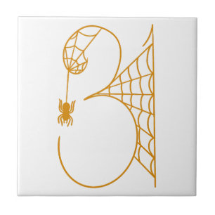Halloween Day 31 Spider Webs Ceramic Tile