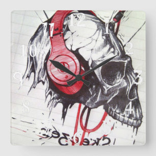 Halloween Day & Night Square Wall Clock