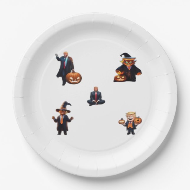 Halloween Day - Trumpkin Classic Paper Plate (Front)